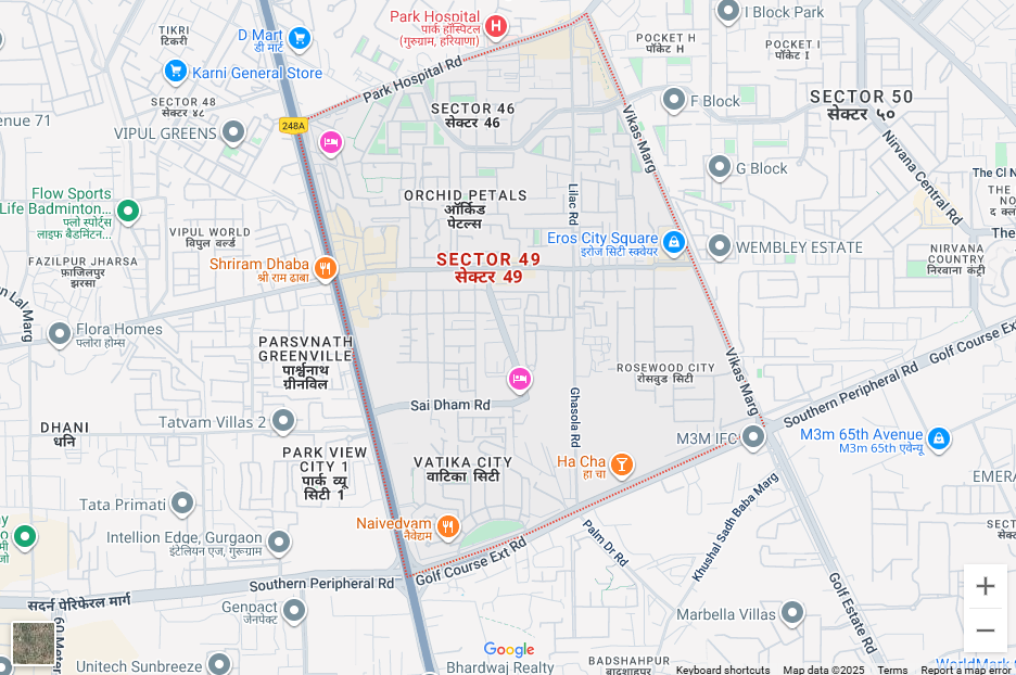Elan Sector 49 Location Map